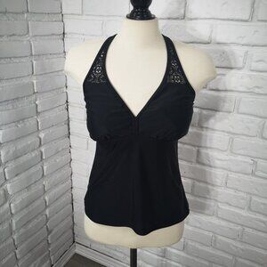 2 / $30.00 - Aloha Ladies Size Large Black Racer Back Tankini Top Only